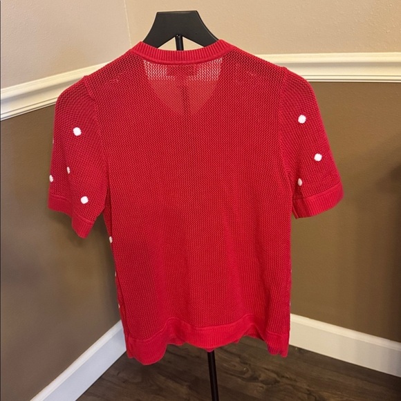 Christopher & Banks Red Cardigan with White Dots - Picture 3 of 4